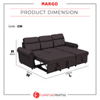 Margo Sleeper Sectional Reversible Sofa in 2 Colours