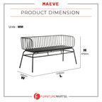 Maeve Series Top Quality Metal Bench in Black and White Color