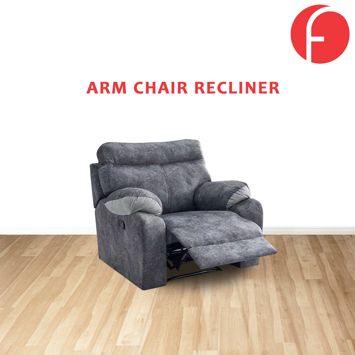 Janza Charcoal Fabric 1/2/3-Seater Left/Right L-Shaped Sofa in Charcoal Colour
