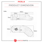 Perla Series Curved Shaped Sofa In Pet Friendly Scratch And Water Proof Fabric/Leather