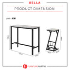 READY STOCK Bella Bar Set High Table & High Chair Stool Dining Set