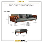 Arden 1/2/3/4 Seater Fabric / Faux Leather Sofa & Ottoman with Pet-Friendly Options