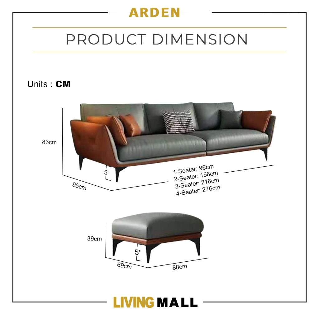 Arden 1/2/3/4 Seater Fabric / Faux Leather Sofa & Ottoman with Pet-Friendly Options