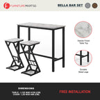 READY STOCK Bella Bar Set High Table & High Chair Stool Dining Set
