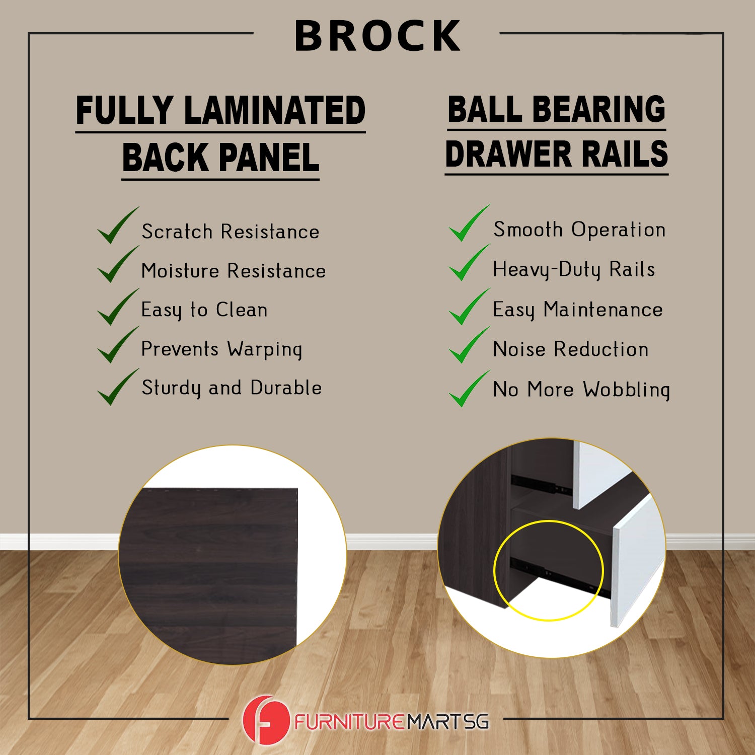 Brock Series Open Shelves Display Cabinet Bookshelf Storage in 3 Colours