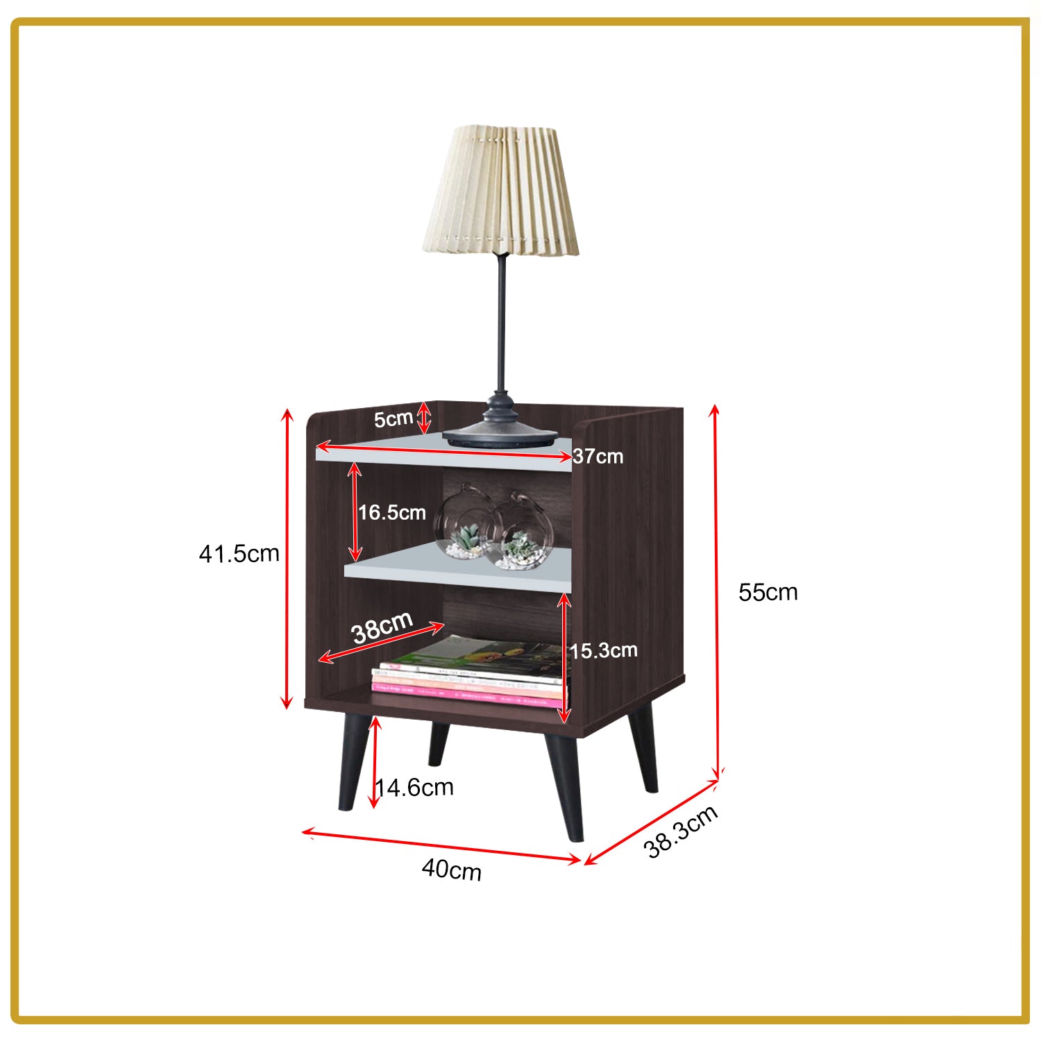 Arius Bedside Table Side Table in Fully Laminated Finish in 6 Colours