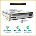 Honey Energise Luxury 15" Anti-Static 7-Zone Pocket Spring Mattress w/ FREE PILLOW - All Sizes