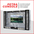Petra Series Wall Mount TV Console Marble Finish with Light and Built-in Socket in 3 Models