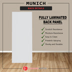 Munich Series 2-Door Soft Closing Wardrobe w/ Top Cabinet & Mirror Add-On in White