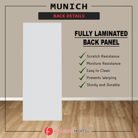 Munich Series 2-Door Soft Closing Wardrobe w/ Top Cabinet & Mirror Add-On in White