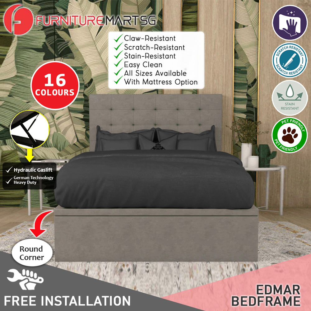 OrthoCoil Edmar 18" SBD Storage Bed Pet Friendly Scratch-proof Fabric - With Mattress Add-On