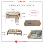Saffy Fabric 3-Seater / 4-Seater Sofa with Ottoman w/ Pet-Friendly Option