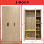 MIORI 2/3-Door Wooden Wardrobe Modern Clothes Cabinet with CARB-P2 Low Formaldehyde Board
