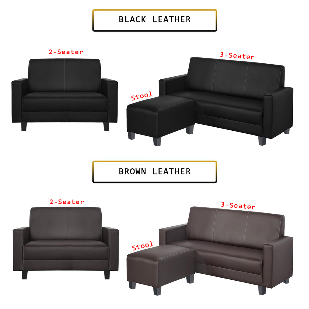 Dorcas 2/3 Seater Fabric/ Leather Sofa Set With Ottoman w/ Pet-Friendly Option