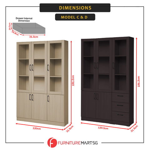 Image of Brock Series Open Shelves Display Cabinet Bookshelf Storage in 3 Colours
