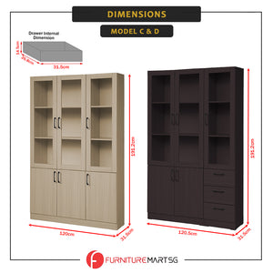 Brock Series Open Shelves Display Cabinet Bookshelf Storage in 3 Colours