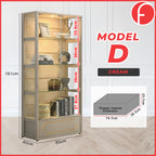 Tessa Series 4 Display Cabinet Book Shelves Glass Door with Light