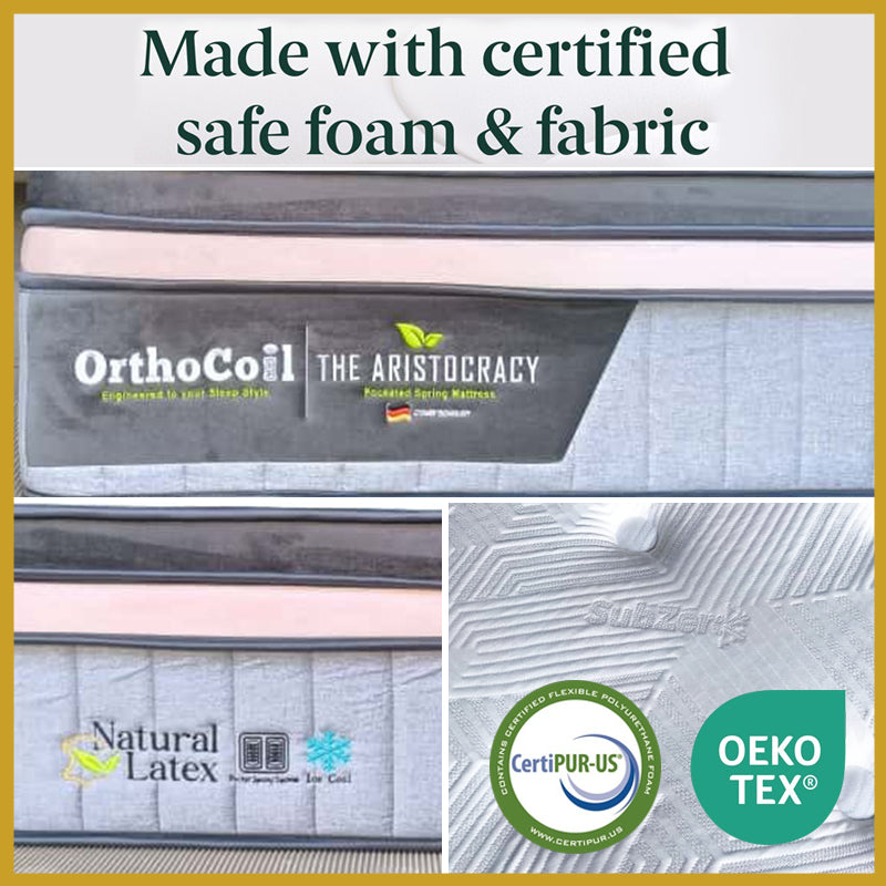 Orthocoil 15" The Aristocracy Sub-Zero Cooling Fabric Pocketed Spring Mattress- All Size
