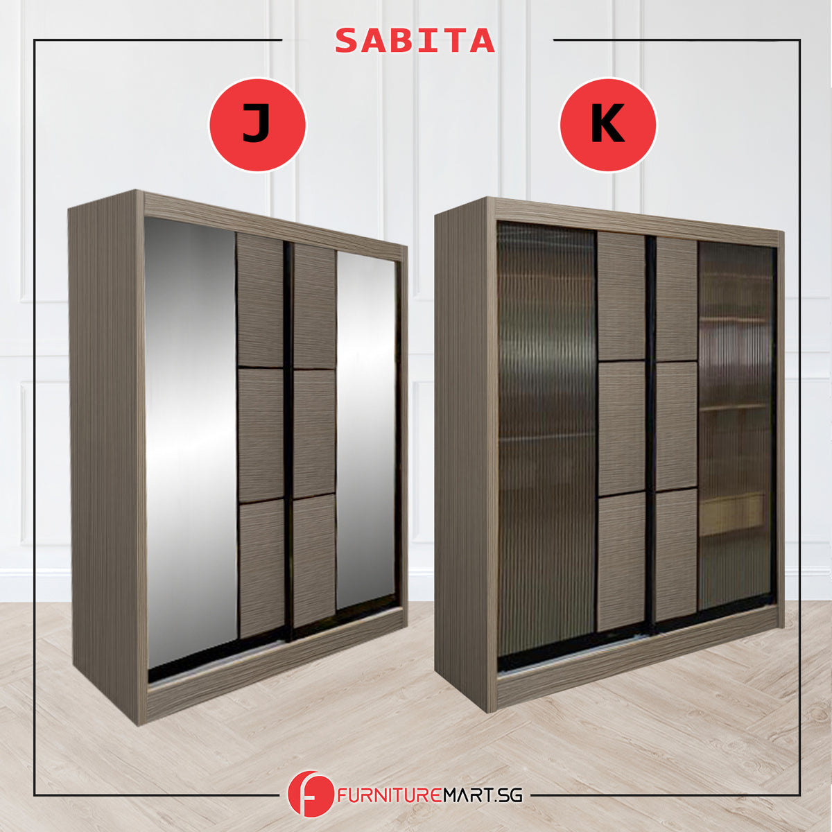 Sabita Series 5ft Sliding Wardrobe Scratch Resistant in 11 Designs