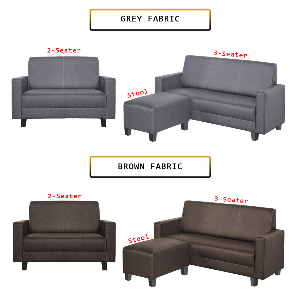 Dorcas 2/3 Seater Fabric/ Leather Sofa Set With Ottoman w/ Pet-Friendly Option