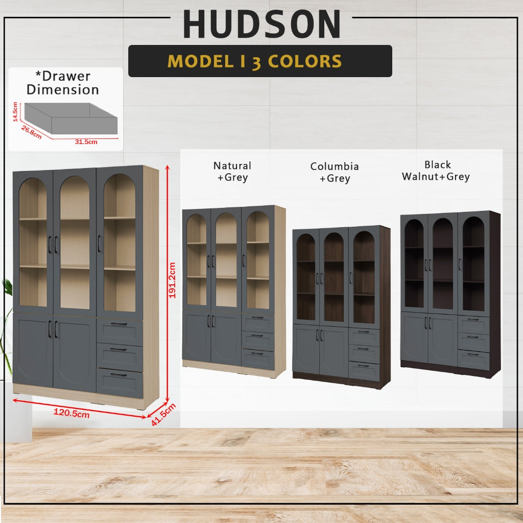 Hudson Series Open Shelves Display Cabinet Bookshelf Storage in 9 Models