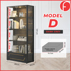 Tessa Series 4 Display Cabinet Book Shelves Glass Door with Light