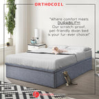OrthoCoil 12"/14"/16" Depth Storage Bed Base Pet Friendly Scratch-Resistant Fabric - With Mattress Add-On