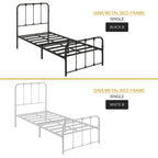 Gina Metal Bed Frame in White And Black Colors - All Sizes Available