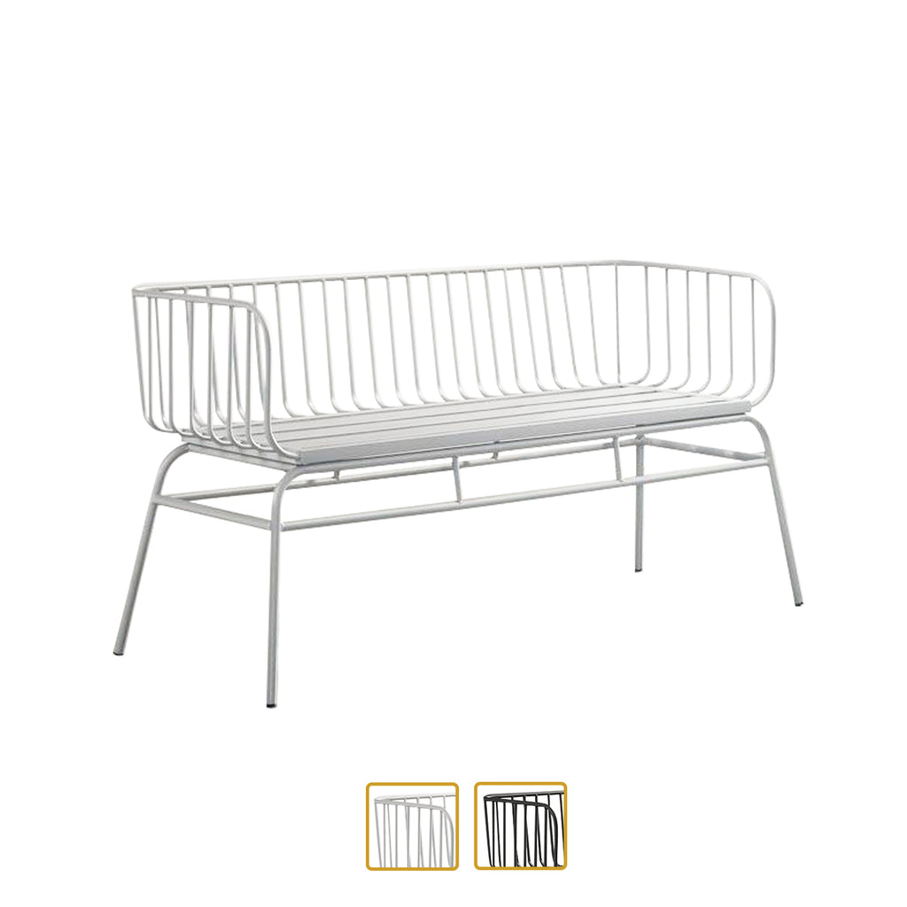 Maeve Series Top Quality Metal Bench in Black and White Color