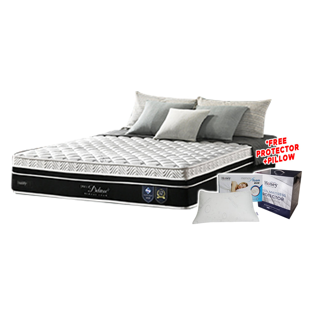 Honey Pure Deluxe 12.5" 7-Zone Pocket Spring Sanitized Mattress - All Sizes Available