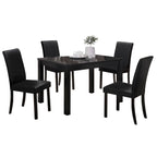 Polly 4/ 6 Seater Rectangular Dining Table and Chair Set In Black