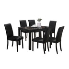 Polly 4/ 6 Seater Rectangular Dining Table and Chair Set In Black