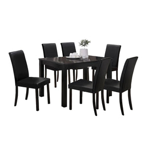 Polly 4/ 6 Seater Rectangular Dining Table and Chair Set In Black