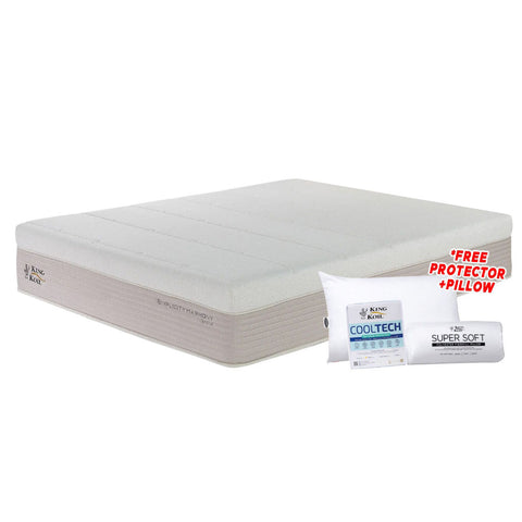 Image of King Koil Simplicity GENTLE 12.6" Mattress Flax Linen Collection - w/ Pillow