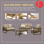 Frida Series 1,2,3 Seater Sofa Set Solid Wood Living Room Furnitures in Grey