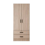 KENNA 2 Open Door CARB-P2 Certified Board Wardrobe With 2 Drawers - Free Installation