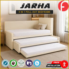 JARHA S/SSingle 3in1 Bedframe Pull-Out Bed with Pet-Friendly Scratch-Resistant Options