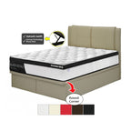 Celtic Leather Storage Bed Frame In Single, Super Single, Queen, and King Size