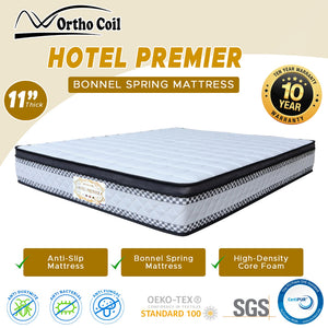 Ortho Coil 11" Hotel Premier Bonnel Spring Mattress - All Sizes