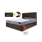 Keira SBD 12" / 16" Leather Storage Bed Frame In Brown with Mattress Package In Single, Super Single, Queen, and King Size