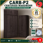 Britain CARB-P2 Certified Board 1-5 Door Tall Wardrobe with Drawers and Top Cabinet