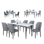 Elba 1+4/1+6 Dining Set Table with Chair Ceramic Table Top with Metal Legs