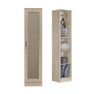 CROATIA Series 1/2/3/4/5 Doors Wardrobe Rattan Design with Drawers and Top Cabinet