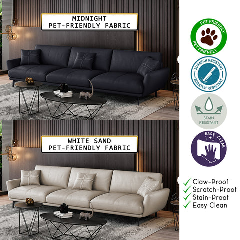 Image of Nordic Inspired Sofa Set In 4 Color Choices Of Premium P.U Leather Upholstery w/ Pet-Friendly Option