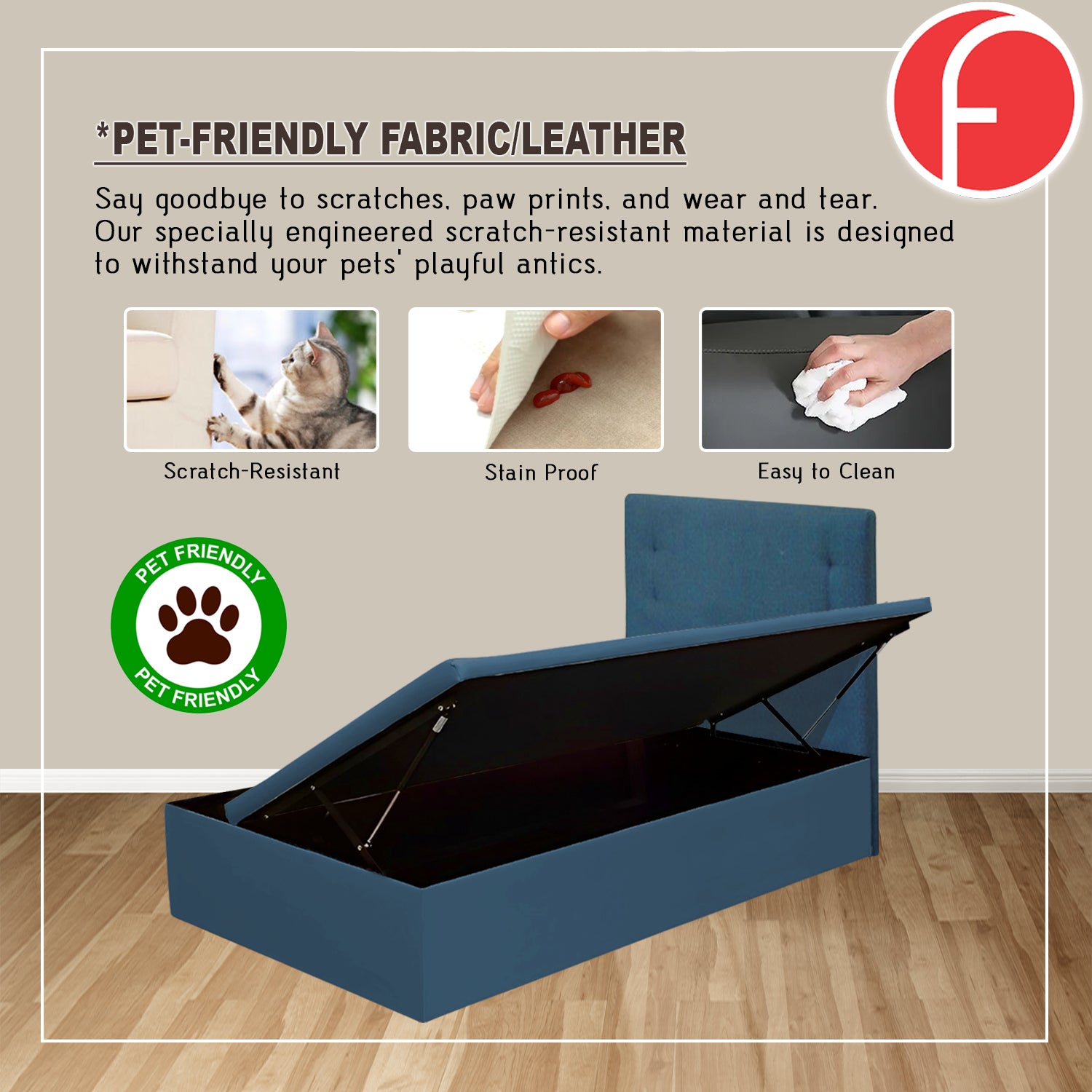 Acre 16" SBD Lift Up Storage Bed Base Bedframe - Pet-Friendly Option / Mattress Option