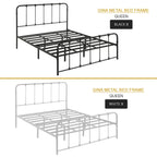 Gina Metal Bed Frame in White And Black Colors - All Sizes Available