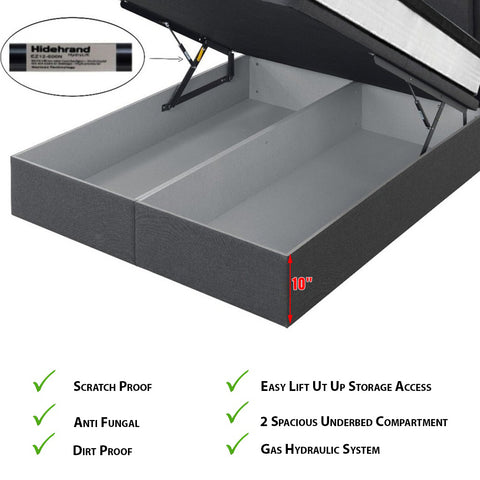 Image of Miki Storage Bed SBD 12" With Optional 7" Inner Spring / 10" Pocket Spring Mattress Add On In Single, Super Single, Queen, and King Size