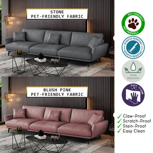 Nordic Inspired Sofa Set In 4 Color Choices Of Premium P.U Leather Upholstery w/ Pet-Friendly Option