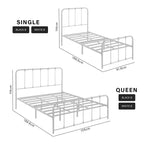 Gina Metal Bed Frame in White And Black Colors - All Sizes Available