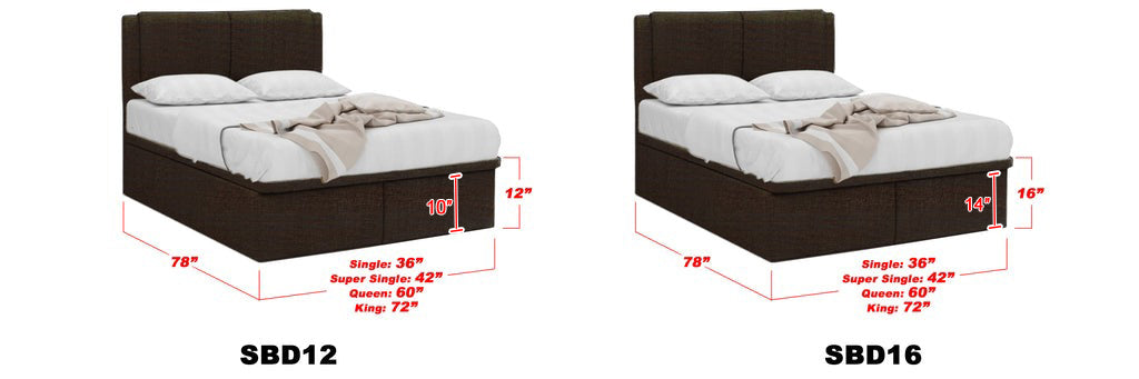 Native Fabric Storage Bed Frame In Single, Super Single, Queen, and King Size